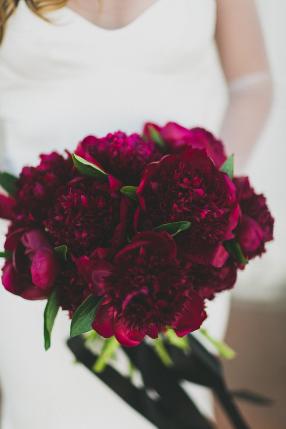Red peony bouquet