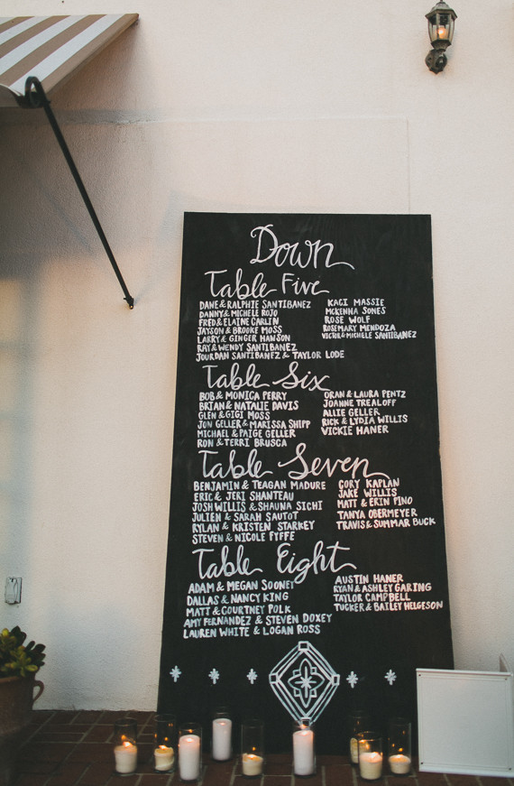 Chalk escort card sign