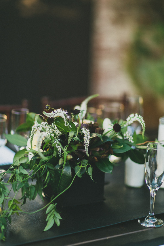 Dark floral centerpiece