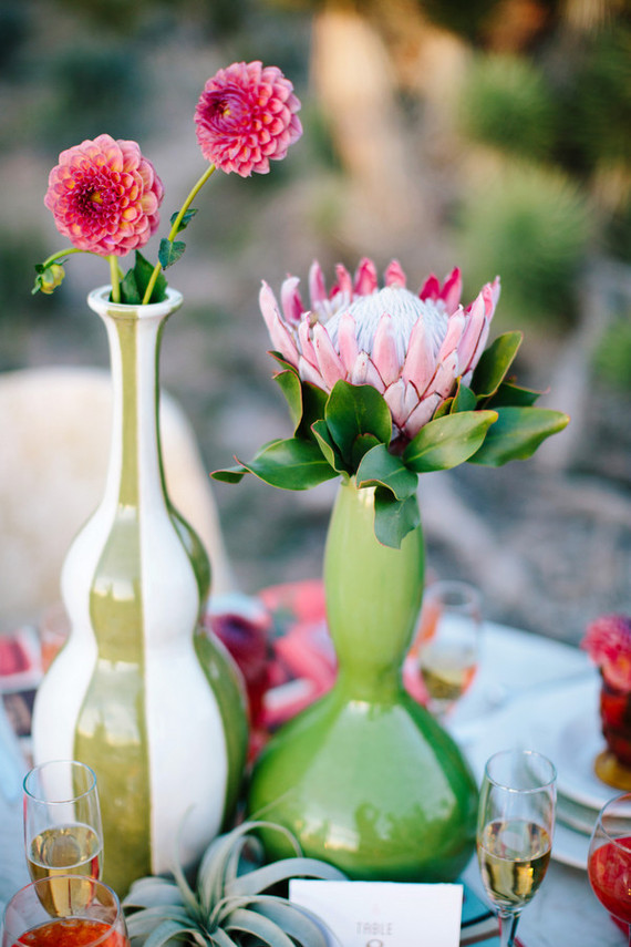 Protea floral centerpiece