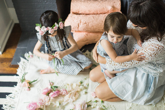 Mother daughter tea party by Bows and Arrows Flowers and NBarrett Photography | 100 Layer Cakelet Inspiration