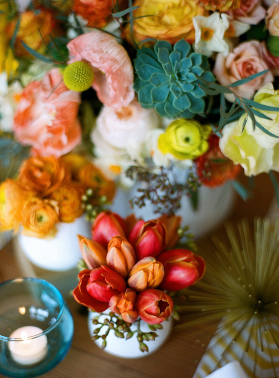 Bright floral centerpiece
