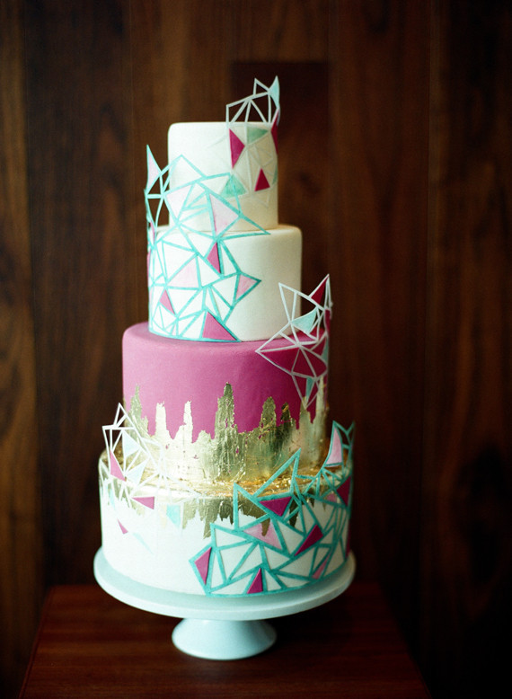 Geometric modern wedding cake