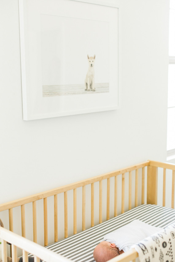White nursery inspiration and newborn photos by Hello Pinecone