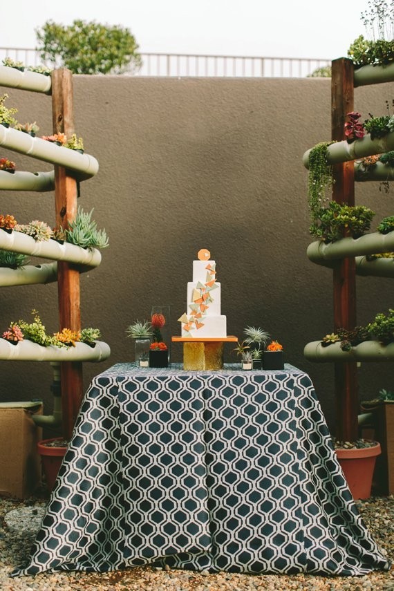 Geometric wedding cake