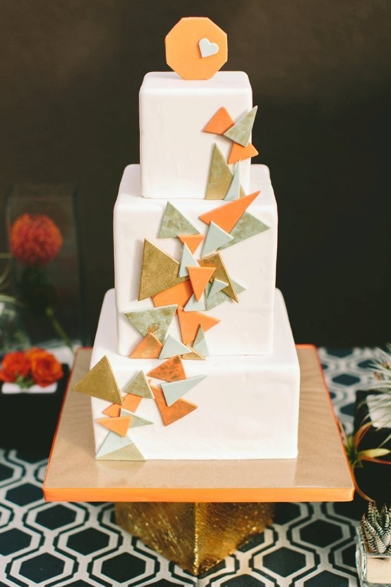 Geometric wedding cake