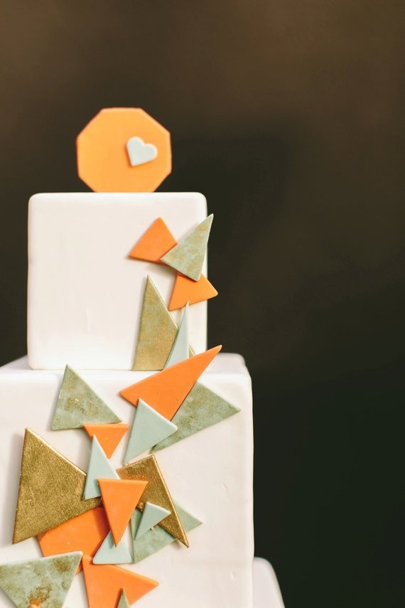 Geometric wedding cake