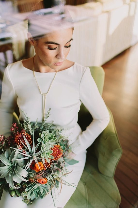 Air plant and wildflower bouquet