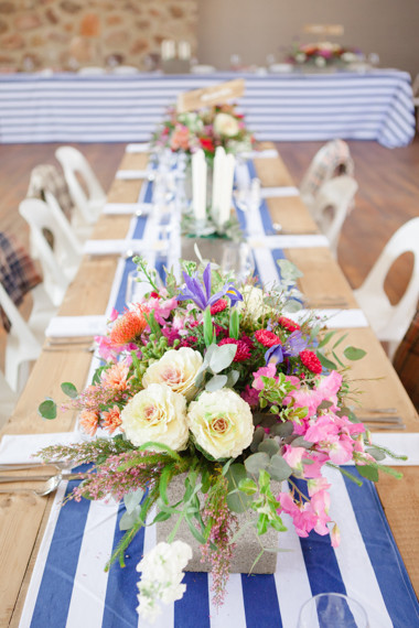 Colorful South African wedding tablescape