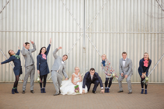 South African wedding party