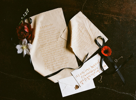 Black and red wedding invitations