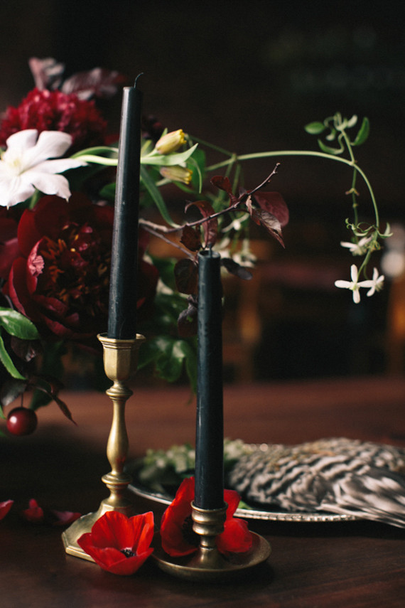 Gold and black candlesticks