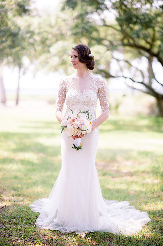 Elegant long sleeved wedding dress