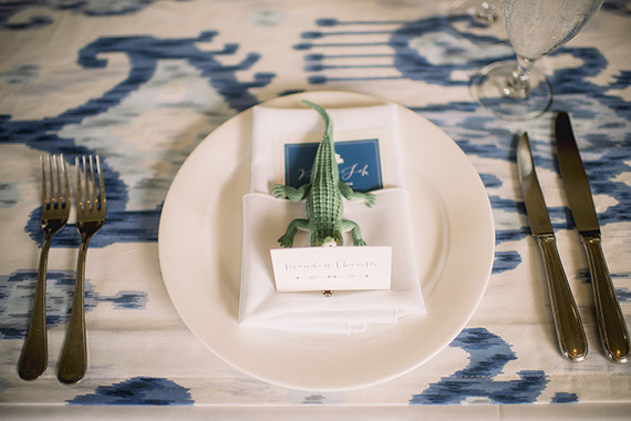 Elegant Playful Charleston Wedding Place Setting Inspiration