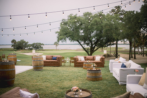 Outdoor Charleston wedding reception lounge
