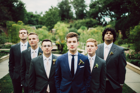 Groomsmen in dark blue suits