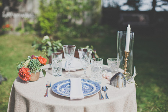 Colorful Bohemian Big Sur Wedding Tablescape