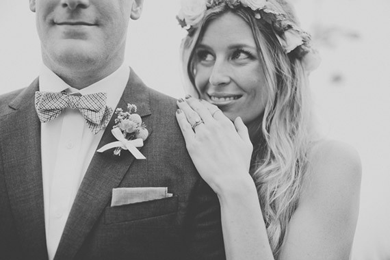 Black and white wedding portrait