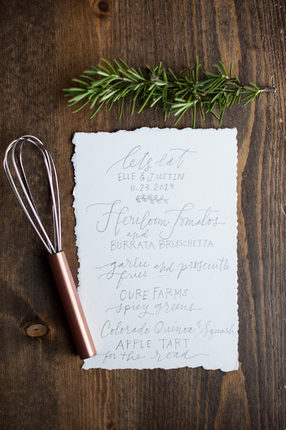 Calligraphy white and blue menu