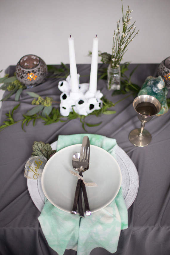 Bohemian Seaside Wedding Place Setting Inspiration