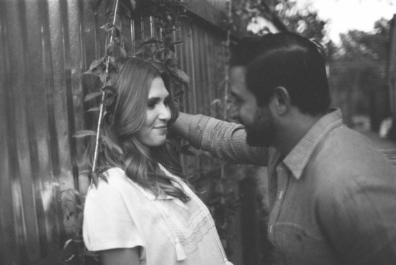 Black and White Texas Home Engagement Shoot