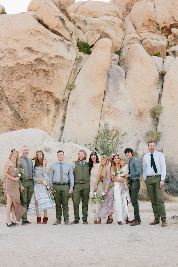 Wedding party in the desert