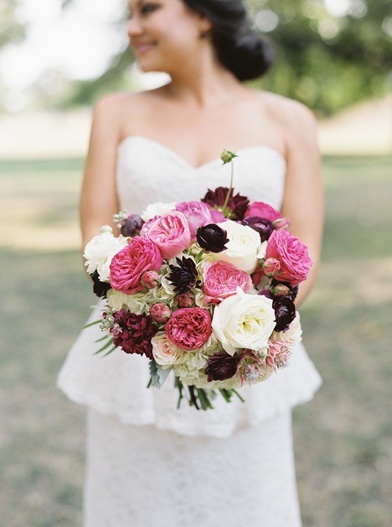 Pink and maroon bouquet