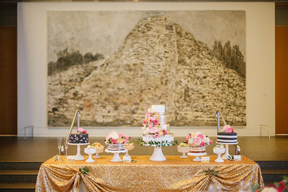 Modern Art Museum Wedding Dessert Table