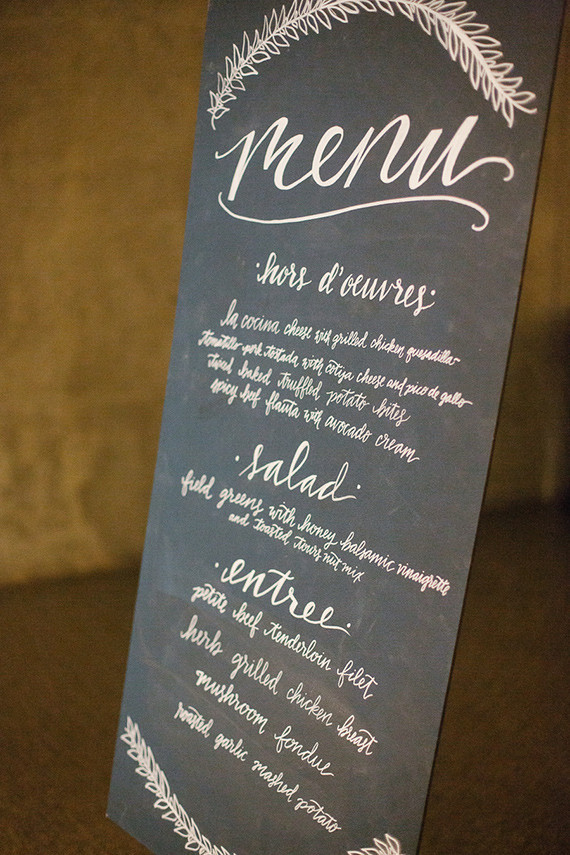 Chalkboard menu