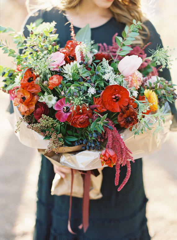 Red bridal bouquet