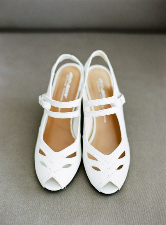 White wedding shoes