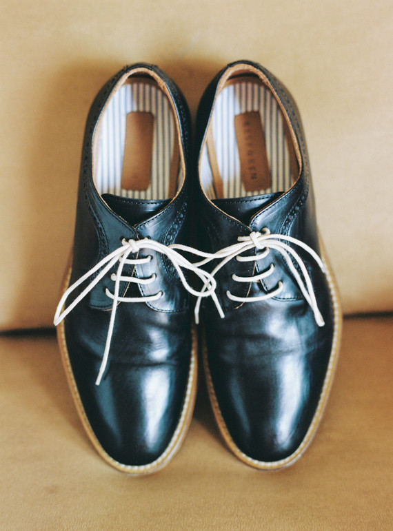 Black and white vintage wedding shoes