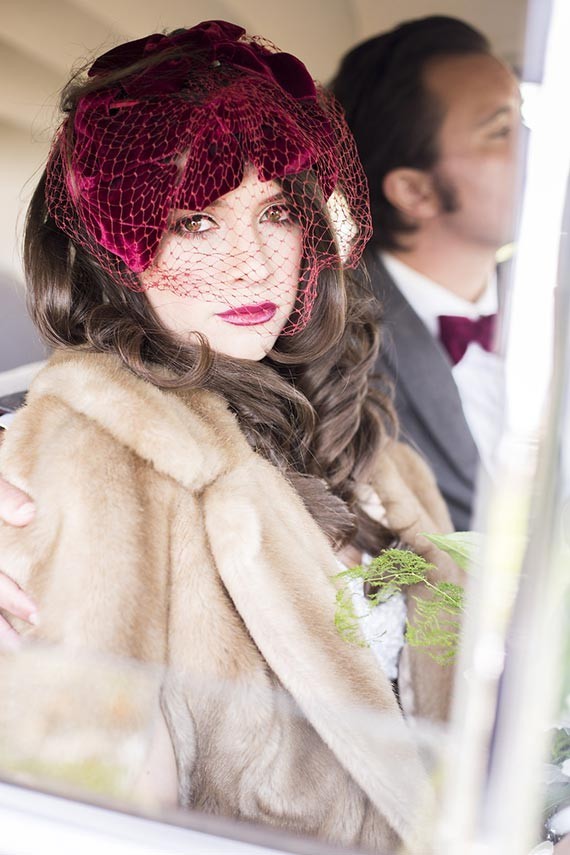 Vintage red veil