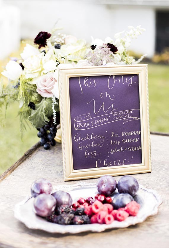 Old World vintage wedding signage