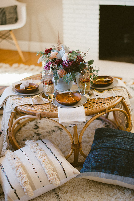 Bohemian New Years brunch lounge area