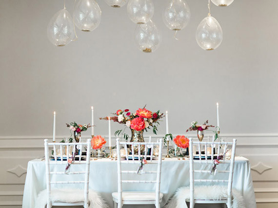 New Year's Bridal Shower modern tablescape