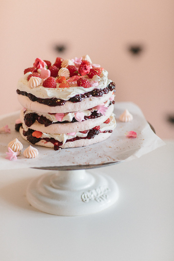 Raspberry Meringue Cake
