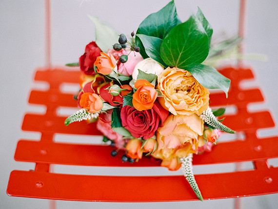 Orange and red colorful bouquet