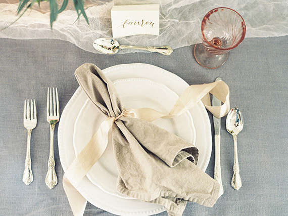 Floral Wedding Place Setting