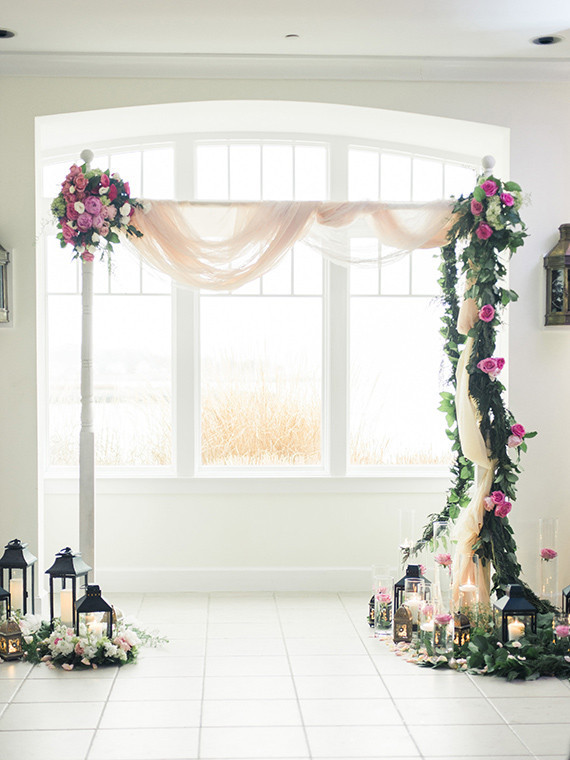 Floral wedding altar