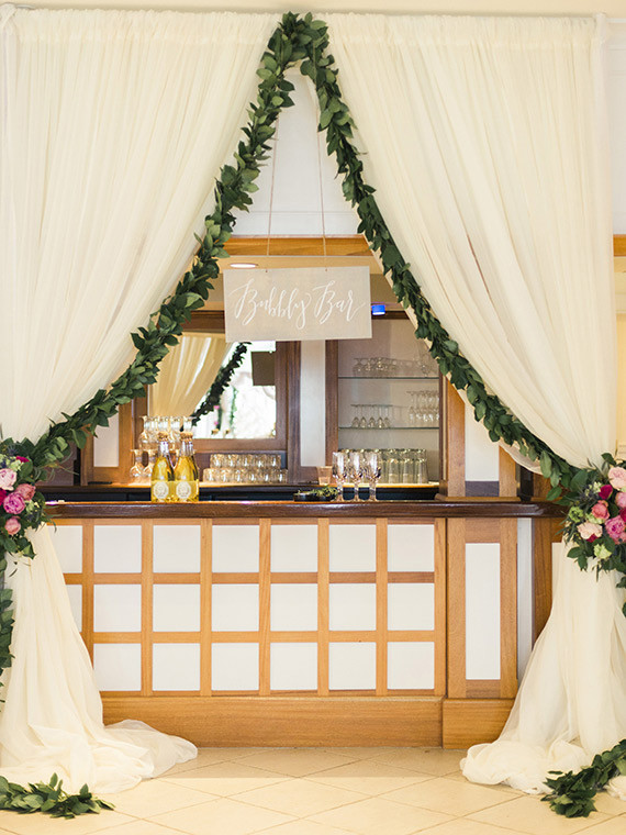 Floral inspired wedding bar