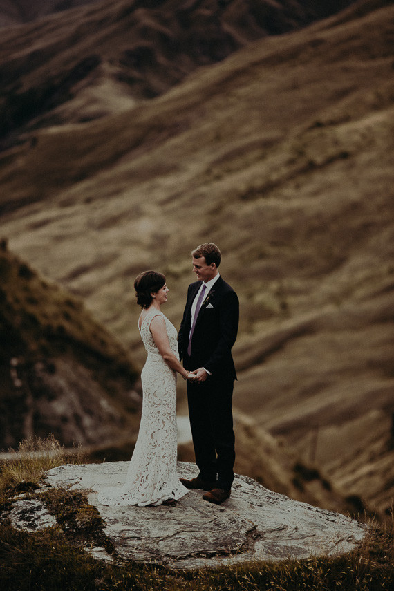 New Zealand mountaintop elopement