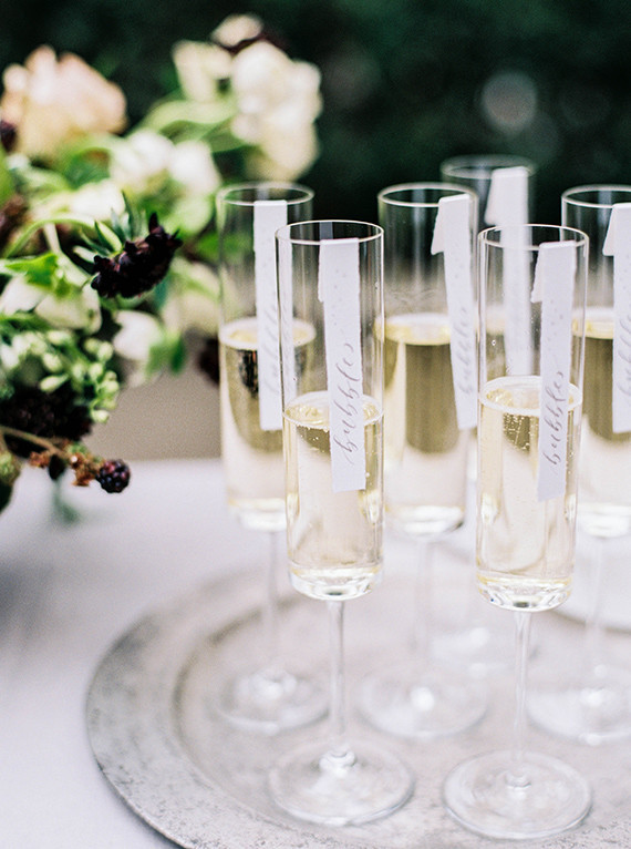 Champagne escort cards