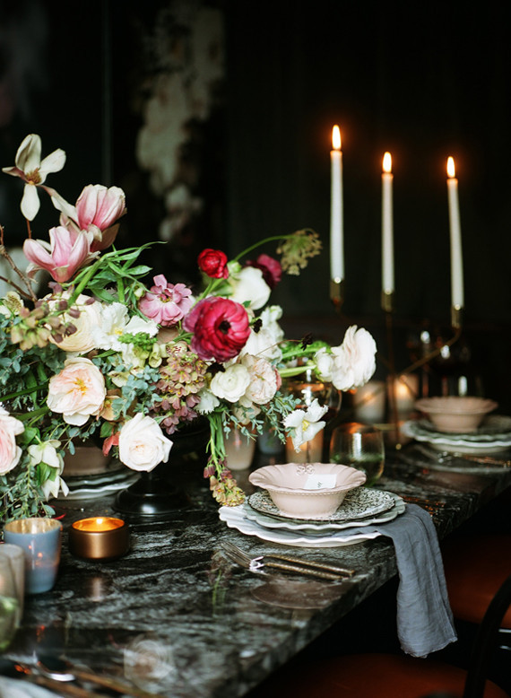 Dramatic floral wedding inspiration Inspiration