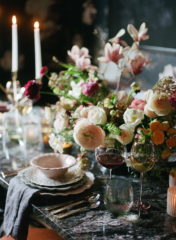 Dramatic floral wedding inspiration