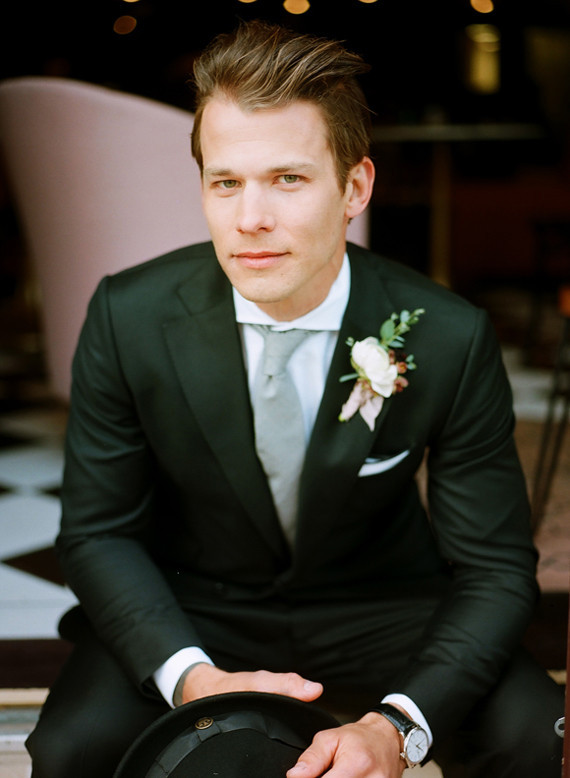 Beckett and Robb grooms suit