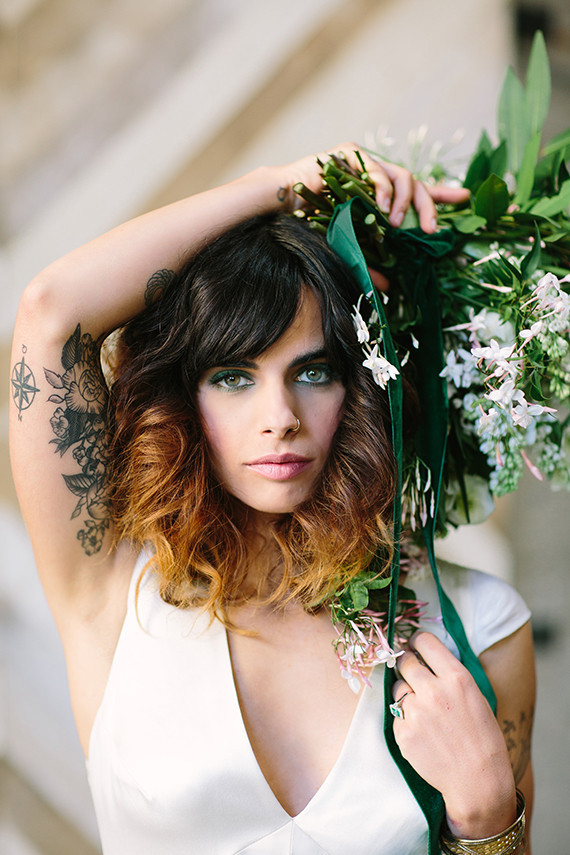 Emerald and gold bridal inspiration