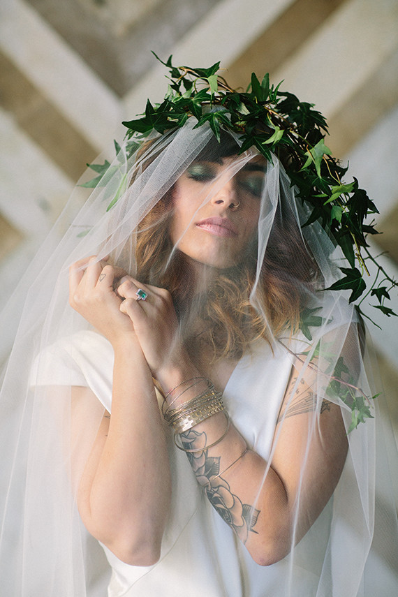 Green ivy floral crown