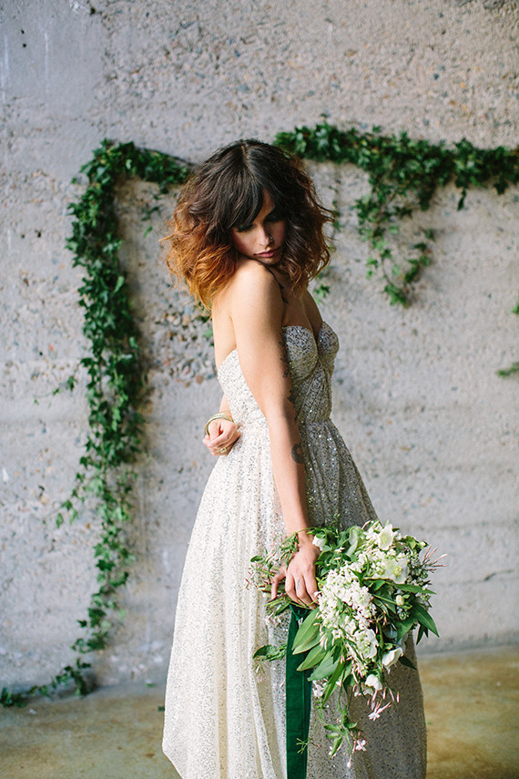 Emerald and gold bridal inspiration