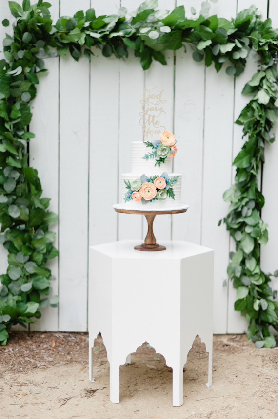 Floral baby girl's cake